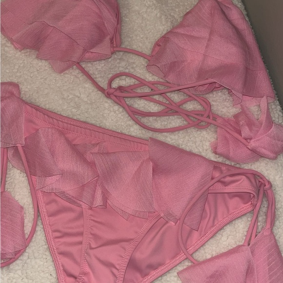 Pink Ruffle Bikini Set - Picture 3 of 4